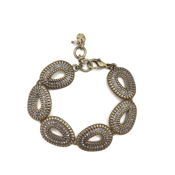 Lucky Brand 2 Tone Pave Link Bracelet - Picture 2 of 6